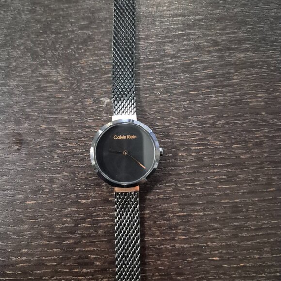 Calvin Klein Black Stainless Steel Mesh Bracelet Watch 28mm - Picture 4 of 5